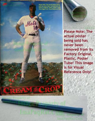 Nitf Vintage Nike Baseball Poster Cream Of The Crop ☆ Darryl Strawberry Ny Mets
