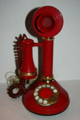 Vintage Red Deco - Tel Candlestick Telephone Usa