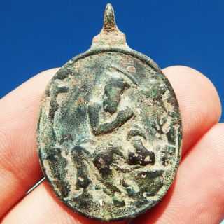 Large Our Lady Of Guadalupe Medal Antique 17th Century St Jerome Charm Found