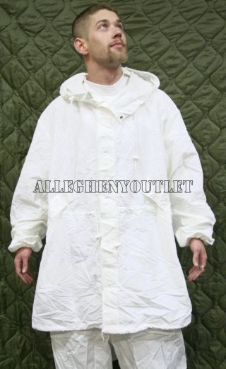 Us Military Snow Camouflage White Camo Winter Parka Jacket Coat Large Vgc