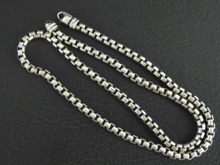 Vintage David Yurman Necklace Box Chain Mens Wide Solid 925 Sterling Silver 22 "
