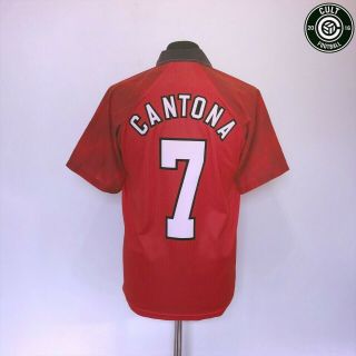 Cantona 7 Manchester United Vintage Umbro Home Football Shirt 1996/97 (m)