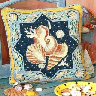 Ehrman Susan Skeen Shells Cushion Tapestry Needlepoint Kit Vintage Retired
