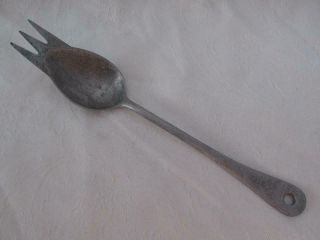 Vintage " Atlast " German Made Spork Serving Spoon/fork Aluminum Kitchen Utensil