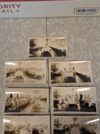 Vintage Black & White Photo Snapshot Pictures Of The Mess Hall 1945?