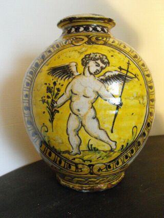 Antique Italian Majolica Vase,  17th.  Century