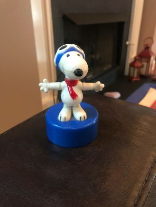 Vintage 1960s Snoopy The Red Baron Push Puppet Ideal Toy Corp.