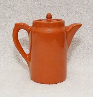 Vintage Bauer Pottery Plainware Coffee Pot 2 Cup Individual Orange Exc Cond