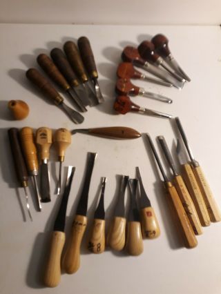 (26) Vintage Wood Carving Tools Falls Run,  Solinger,  Brienz,  Ramelson Gouges Chisels