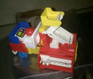 vintage TOMY Japan toy 70s FOLD - A - FIRE TRUCK transforms open push button vguc 2