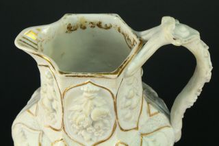 Antique 1830 ' s JACOB PETIT (1796 - 1868) French Bisque Porcelain Wine Pitcher 3