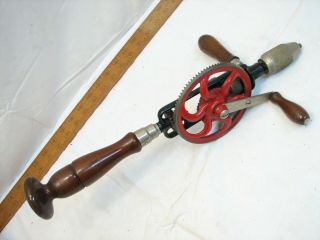 Vintage Millers Falls 980 2 Speed Hand Crank Drill Wood Tool Eggbeater