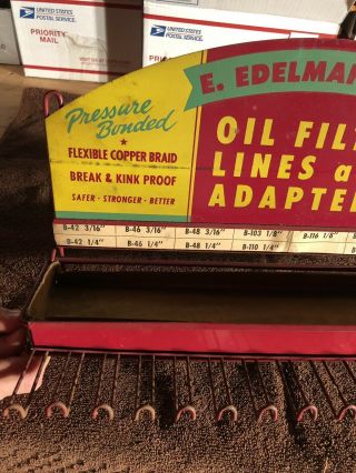 Vintage E Edelmann &Co.  Oil Filter An Line Metal Sign Display Rare 2