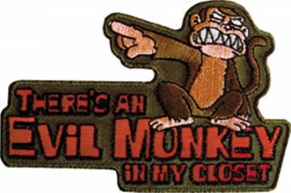 The Family Guy Evil Monkey Figure & Slogan Embroidered Patch,