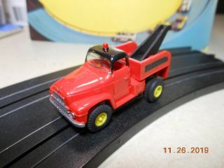 Vintage Aurora Tjet International Tow Truck Ho Slot Car,  Red 1364,  Thunderjet