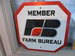 Vintage Farm Bureau Member Stop Sign,  16 