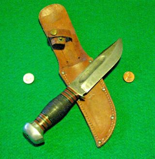 Vtg Sheath Hunt Blade Remington Umc Rh35 Knife Rare Antique 1 Leather Case