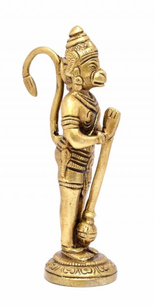 Hindu God Hanuman Ji Humble Brass Statue Idol Figurine Sculpture Temple Diwali