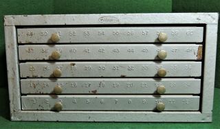 Vintage Huot Machinist Drill Bit Cabinet / Dispenser 1 - 60