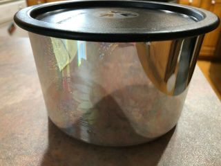 Tupperware Coffee House One Touch Canister Silver Holographic Irridescent Rare