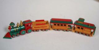 Christmas Train The Snowball Express By Dankin S.  F.  Handcrafted 4 Wooden Cars