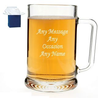 Personalised Engraved Pint Beer Glass Tankard Birthday,  Usher Gift Any Occasion