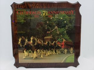 1983 Budweiser Clydesdales 50th Anniversary Clock Rare & Vintage