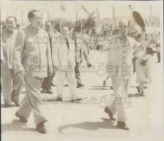1969 Press Photo Mao Zedong Of China With Ho Chi Minh Of North Vietnam