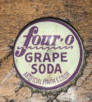 1930s Cork Lined Bottle Cap Crown Four - O Grape Soda Coca - Cola Virginia Minnesota