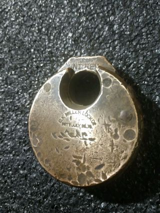 Rare Antique 1870 U.  S.  Internal Revenue Brass D.  K.  Miller Lock Co.  No Key