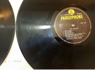 THE BEATLES WHITE Album 1968 VERY LOW SERIAL NUMBER 3,  475 Parlophone Very Rare 3