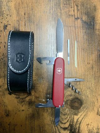 Victorinox Matte Red W/ Case - Officier Suisse,  8 Tools,  Swiss Army Knife