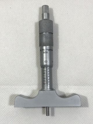 Brown and Sharpe 608 machinist depth micrometer 0 