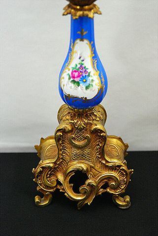 Gorgeous French Sevres Style Porcelain Mounted 5 - Lights Candelabra