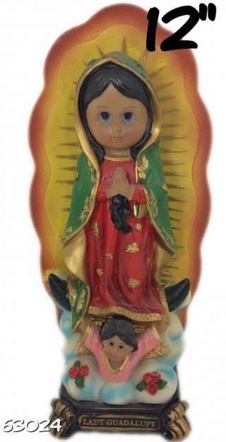 Our Lady Of Guadalupe Statue Virgen De Guadalupe 12 " Inch Statue