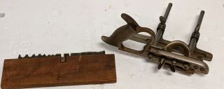 Vintage Stanley No.  50 Light Combination Plane With Set Of 15 Cutters,  Wood Box