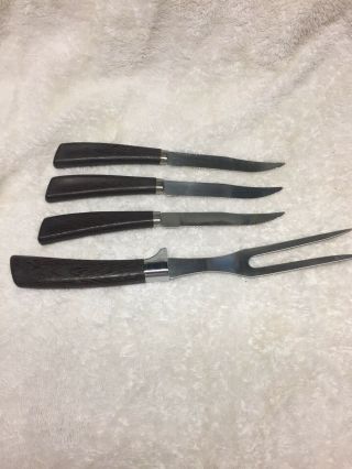 Vintage Quikut Knives - Set Of 3 With Fork