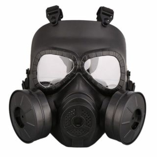 Double Filter Fan Gas Mask Cs Edition Perspiration Dust Eye Protect Face Guard