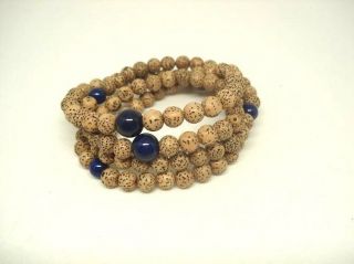 Seigetsu Linden Bodhi Seed 108 Juzu Bracelet " Lapis Lazuli " Mala,  Yoga