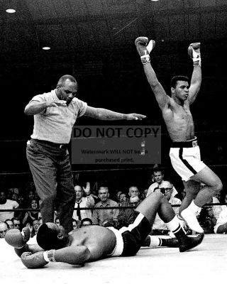 Muhammad Ali Knocks Out Sonny Liston In Lewiston Maine 1965 8x10 Photo (zy - 141)
