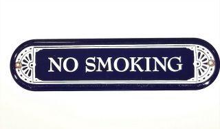 Vintage Porcelain " No Smoking " Sign