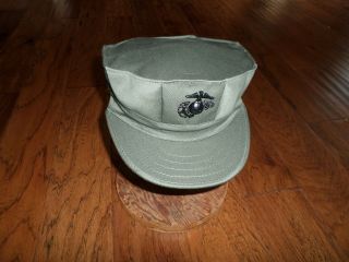 Marine Corps Style Utility Hat U.  S.  M.  C Military Od Green Cap Size X - Large 7 3/4