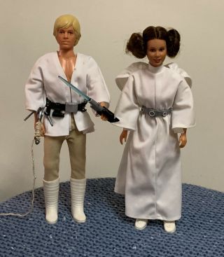 Vintage 1978 Kenner Star Wars 12” Inch Luke Skywalker & Princess Leia Complete