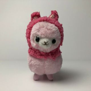 Amuse Fluffy Hood Kids Alpacasso Pink Bunny Girl (12cm) Alpaca Plush Japan Tto