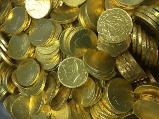 Milk Chocolate Gold Coins U.  S.  A.  Coins.  5 Lb Box Loose.