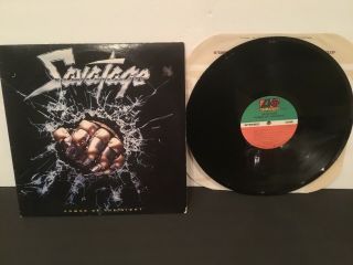 Savatage - Power Of The Night Lp Rare Promo Print 1985 Heavy Metal Vg,  Classic