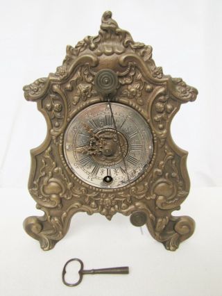 Antique French Metal And Bronze Clock