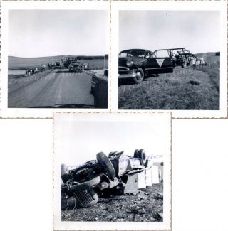 South Dakota Highway Patrol 1950 Ford 1941 International Truck Wreck Photos