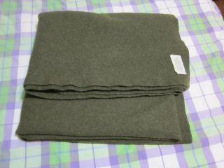 Us Military Army Wool Blanket Green 78 In X 66 In
