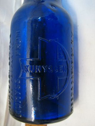 Antique Kumyscen Cobalt Blue Bottle for preparing Kumyss Reed Carnick NY Siphon 3
